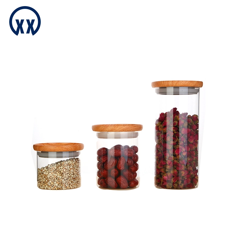 Pot en verre personnalisé / Bouteille en verre avec couvercle, bocaux de rangement pour la cuisine et couvercles, récipient en verre pour biscuits, bonbons, épices.