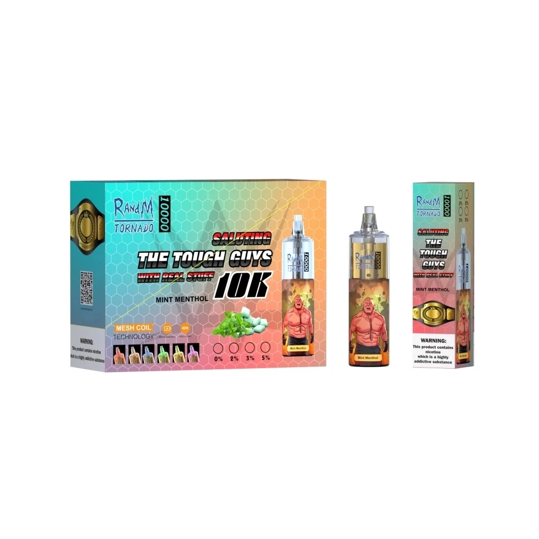 100% original Rand M LED de luz de vidrio VAPE Pen Tornado 10000 Puffs cigarrillos desechables E.