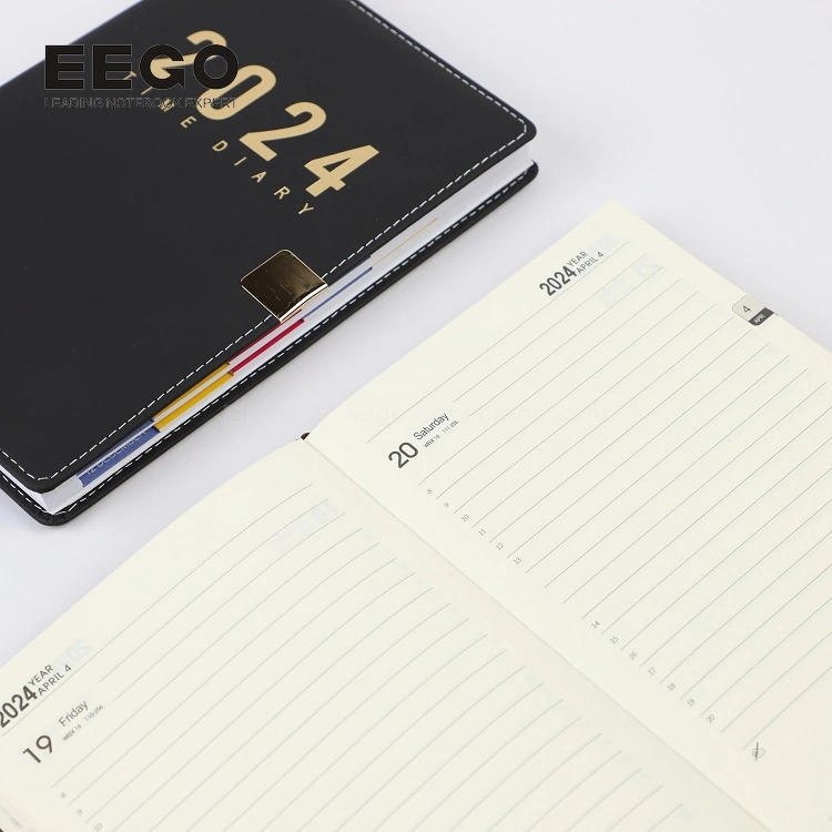 2023 2024 A5 Custom Planner Druck datiert Daily Weekly Leder Notizbuchplaner