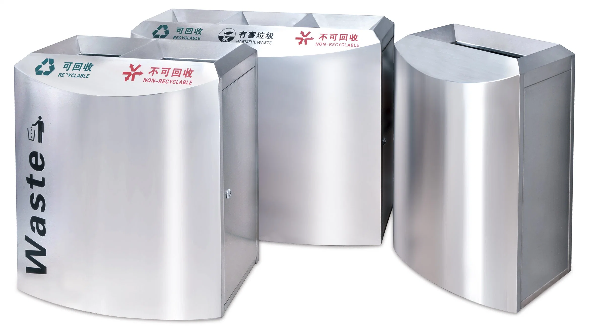 High quality/High cost performance  Stainless Steel Waste Bin / Trash Can / Trash Bin / Garbage Bin (HW-507B)