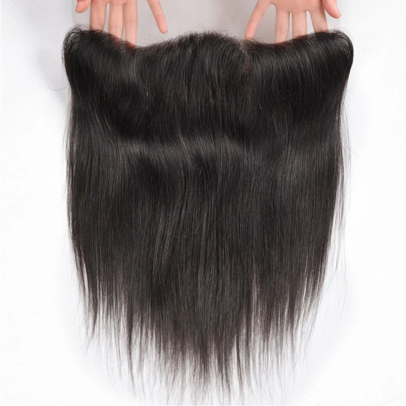 Shine Silk Peruvian Straight Hair Lace Frontal 13"X4" Free Part Lace Closure 1 Piece Pre-Plucked 100% Remy Human Hair 10"-20"Inch