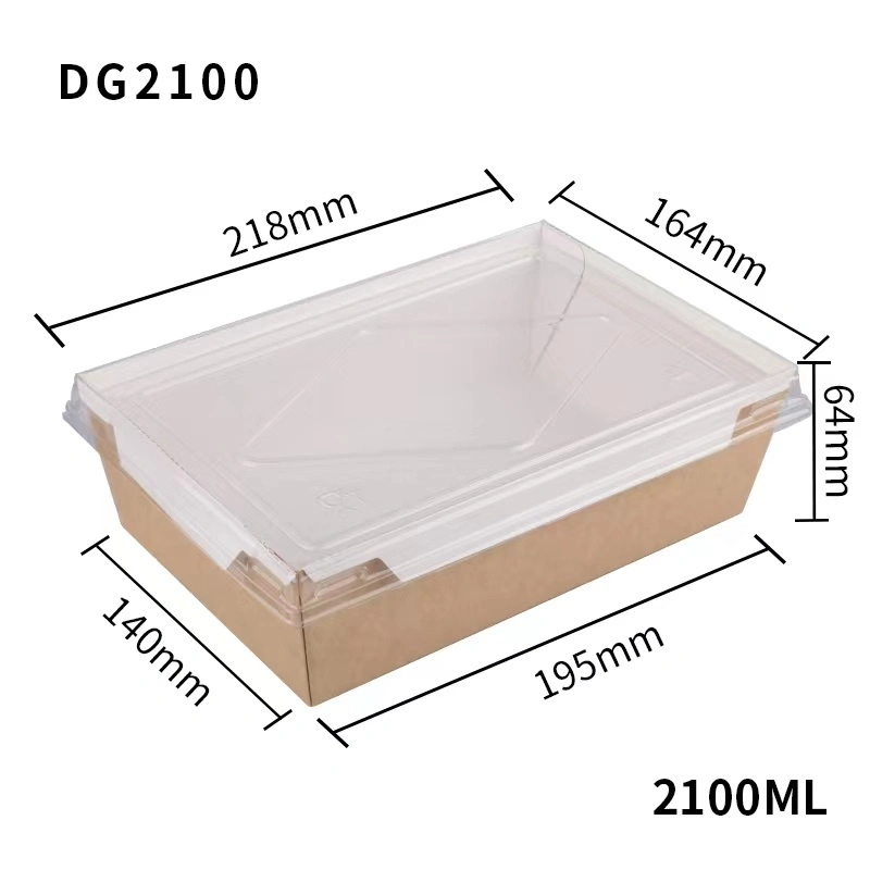 Kraft Paper Lunch Box Take-out Light Food Packaging Box Rectangular Food Container Disposable Sushi Box Fried Chicken Bento Salad Box