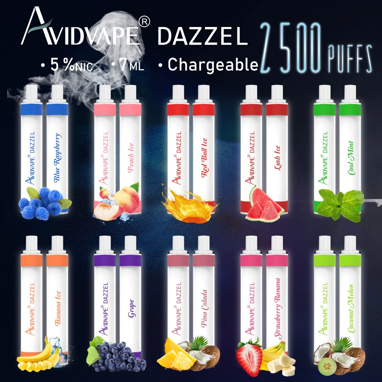 Hot Selling Wholesale/Supplier Vape Pen Pod Avidvape Dazzle Disposable/Chargeable Vape Pen Device Wholesale/Supplier I Vape 7ml E-Liquid vape Device