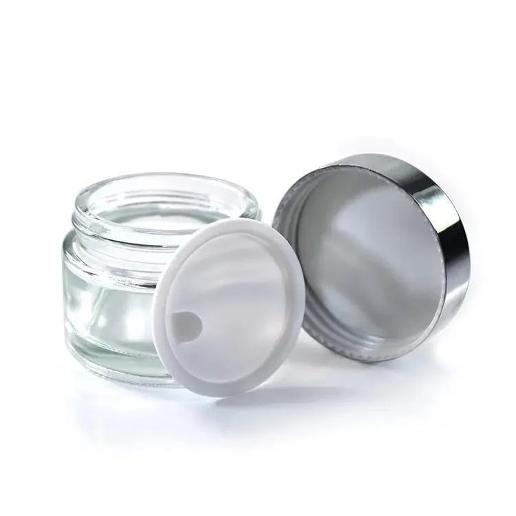 50g Le luxe large bouche ronde crème vide Jar de stockage des emballages en verre