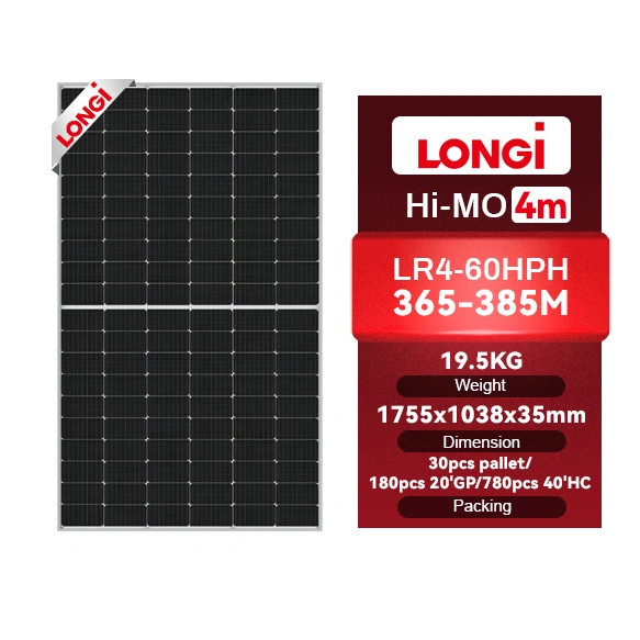 Longi Dpv Panel 350W 375we 380W Mono Perc Transparent Bifacial Solar Panel Price