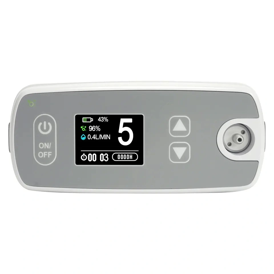 Concentrador de oxígeno portátil de pulso de tamaño mini y peso ligero para uso médico.