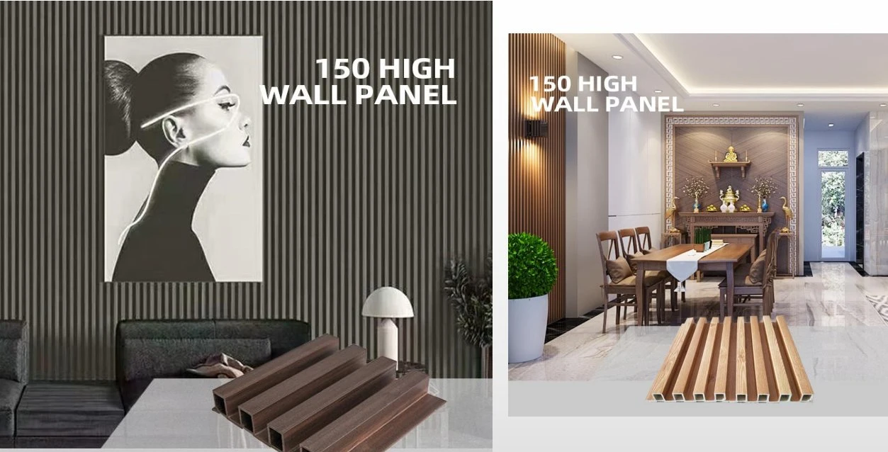 Interior Plastic Wooden Composite Covering Board Decorativo 3D Fluted Cladding WPC Board