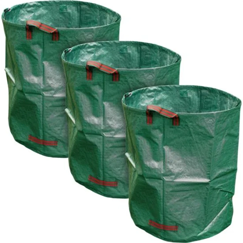 Pop up Heavy Duty de hoja plegable PP bolsas para residuos de jardín con asas