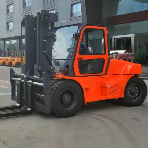 Huge 10 12 Ton Counterbalamce Diesel Power Forklift Truck Stronger Joystick