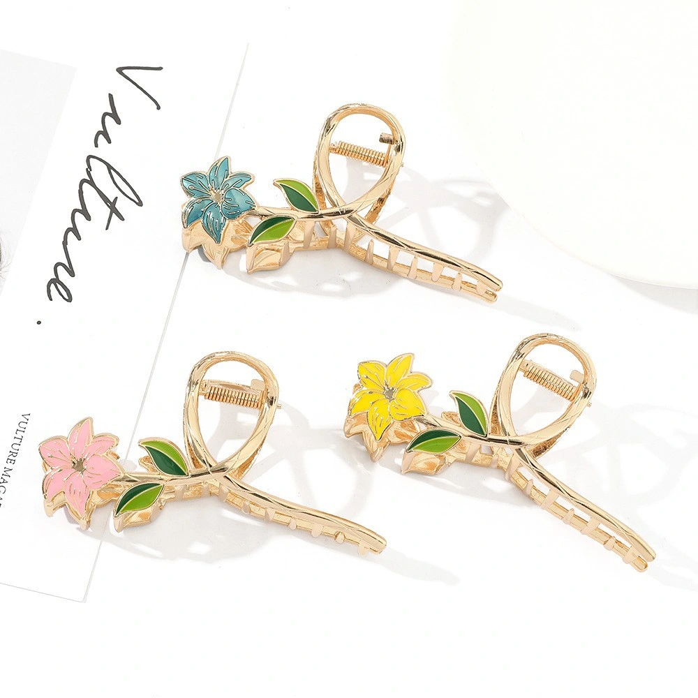 Tulip High-End Sense Metal Female Summer Hair Clip