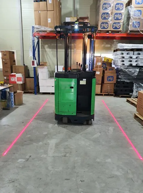 Mxlr 9-80V Forklift Laser Red Green Side Mounted Line Warning Light