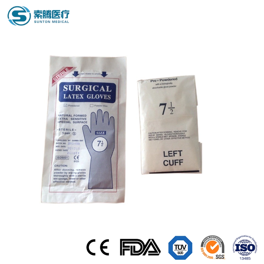 Sunton M L S XL Size Latex Gloves Wholesale/Supplier Disposable Medical Grade Mitten China Wear-Resistant Surgical Gloves Manufacturing Sample Available Latex Glove