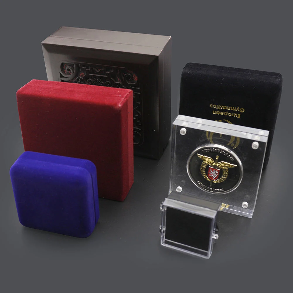 Original Factory Custom Capsule Holder Clear Magnetic Coin Stand Display Case Leather Box Coin Holder Wooden Coin Gift Boxes