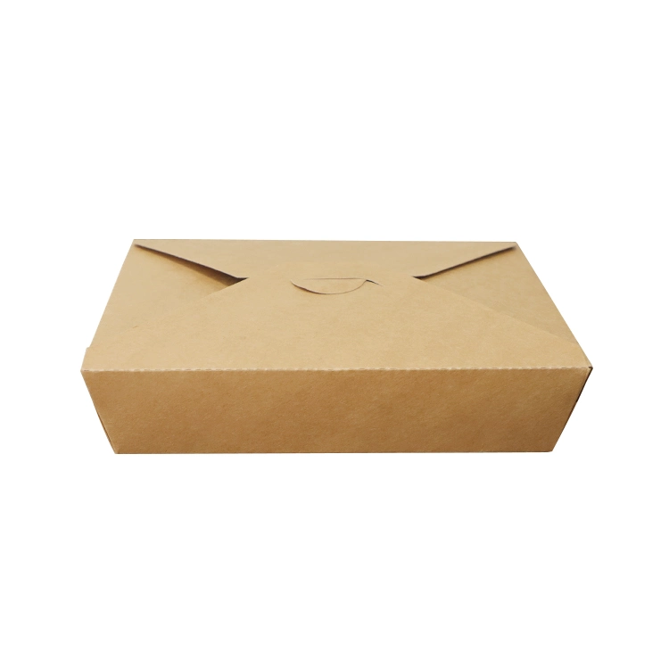 Fast Food Packaging Take Away Salad Snack Paper Packing Boxes Kraft