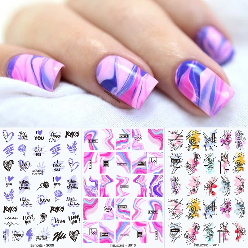 Spring Series Nail Art Decals Leaf Flower Plant Butterfly Nail Art Stickers