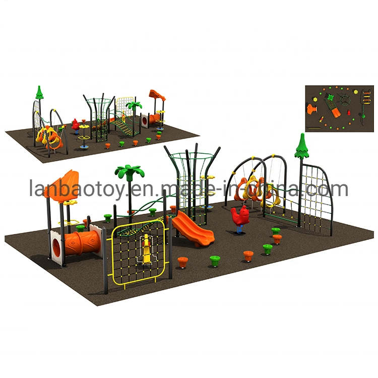 Kindergarten Children Fun Play Gym Toys Outdoor Playground Equipment with Plastic Slide