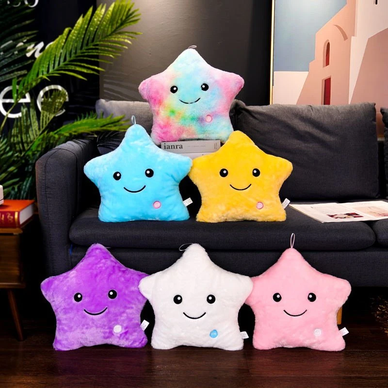 Cushion Pillow Glowing Luminous LED Lighting Star Function Plush Toy Cushion Pillow Promotional Items