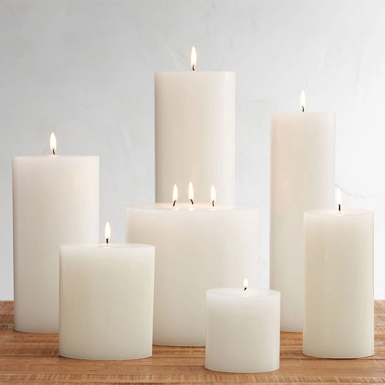 Supplier Wholesale Hot Selling Custom Size Lighting Heating Classic White Soy Wax Bees Wax Pillar Candles