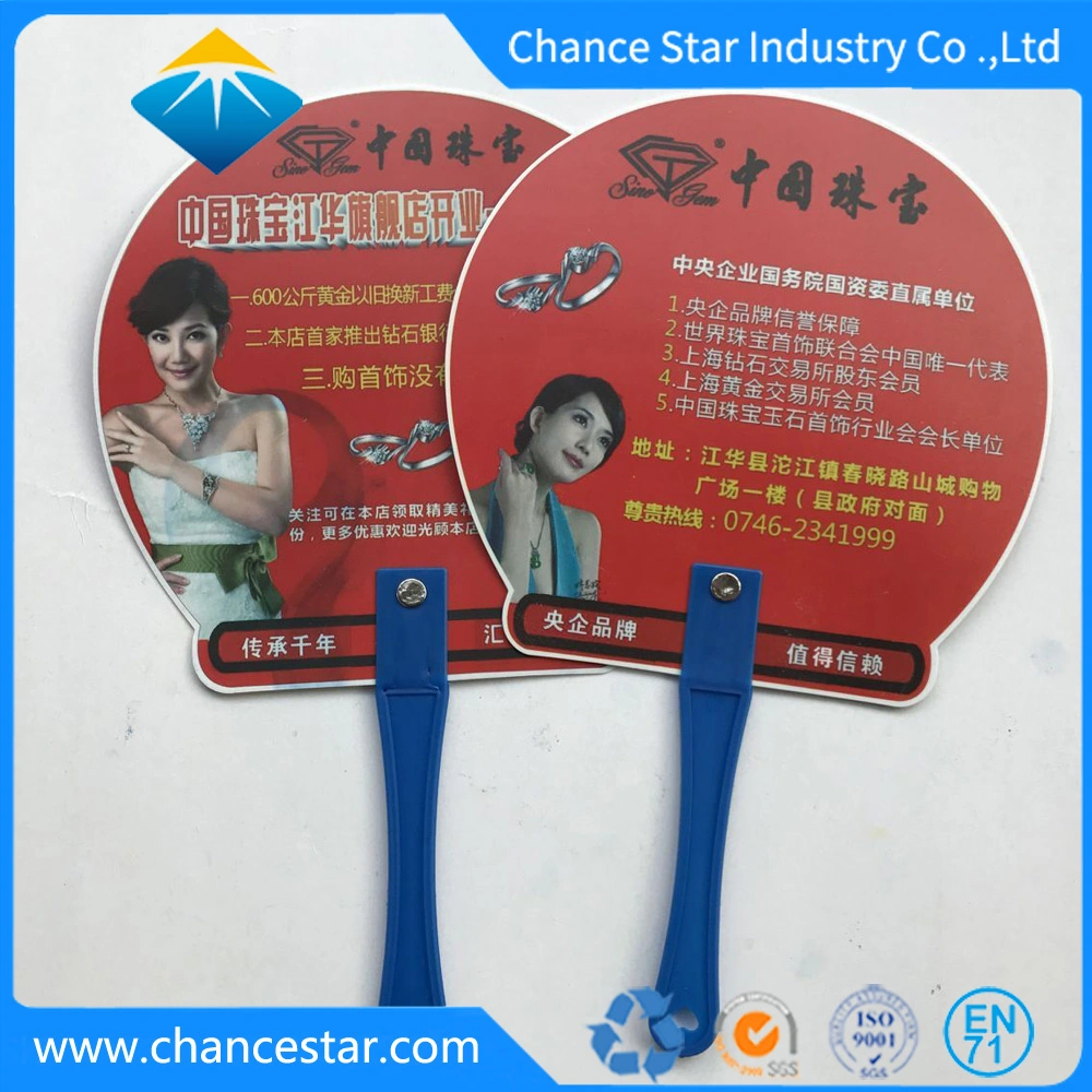 Custom Promotion PP Plastic Hand Advertisement Fan