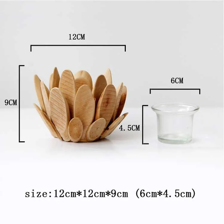 New Style Arrival Wooden Flower Shape Candle Holder Home Decoration Fashion Fancy