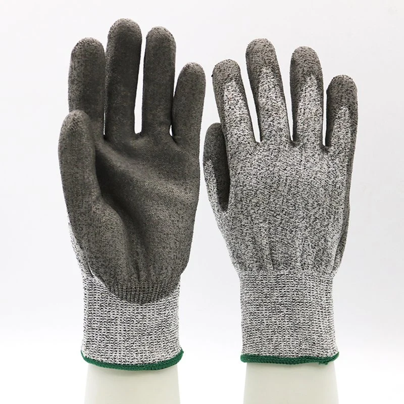 13 Gauge hochfester Polyethylen-Liner Grau PU-beschichtete Handfläche Sicherheit Arbeitshandschuhe CE en 388 schnittfeste Handschuhe