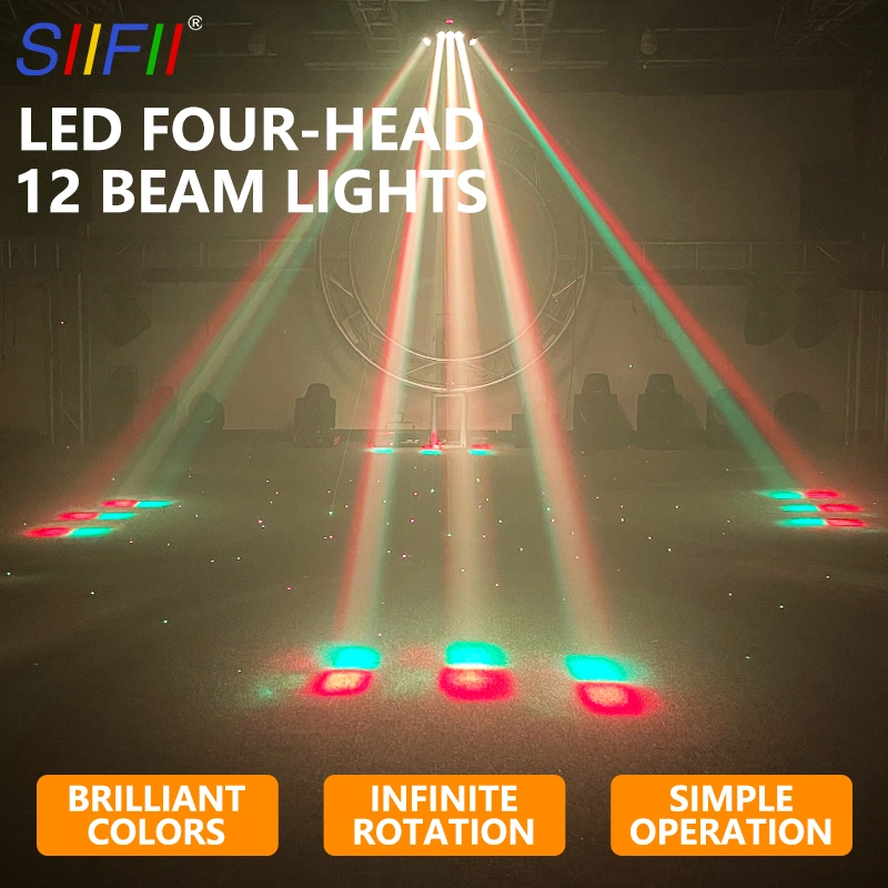 Mini LED 12X10W Spider Light RGBW Beam Laser Strobe DJ Light Used in Disco Bar KTV Stage Lighting