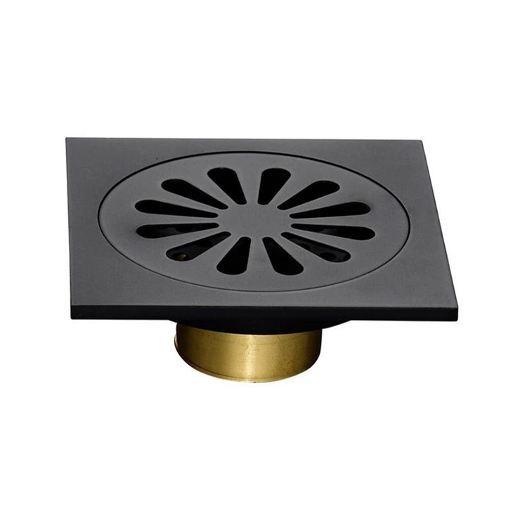 Modern Pure Matte Black SUS 304 Invisible Shower Floor Drain Tile Insert Square Drains