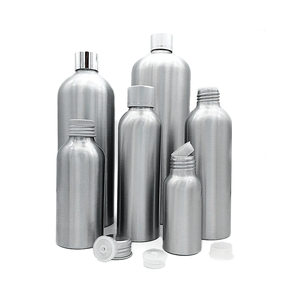 30ml-500ml Custom leer Nachfüllpack Silber Aluminium Metall Nebel Spray Flasche Mit weißer schwarzer Mist Spritze