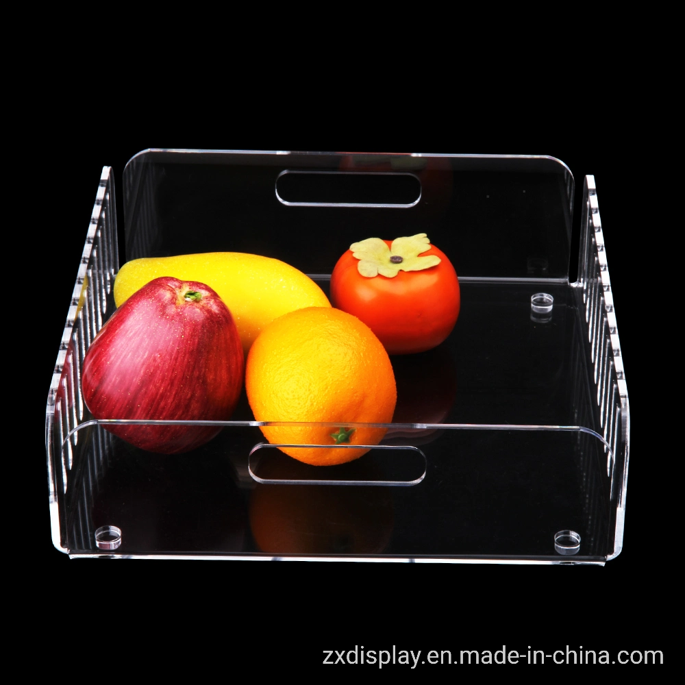 Customized Clear Rectangle Acrylic Fruit Tray for Home Service