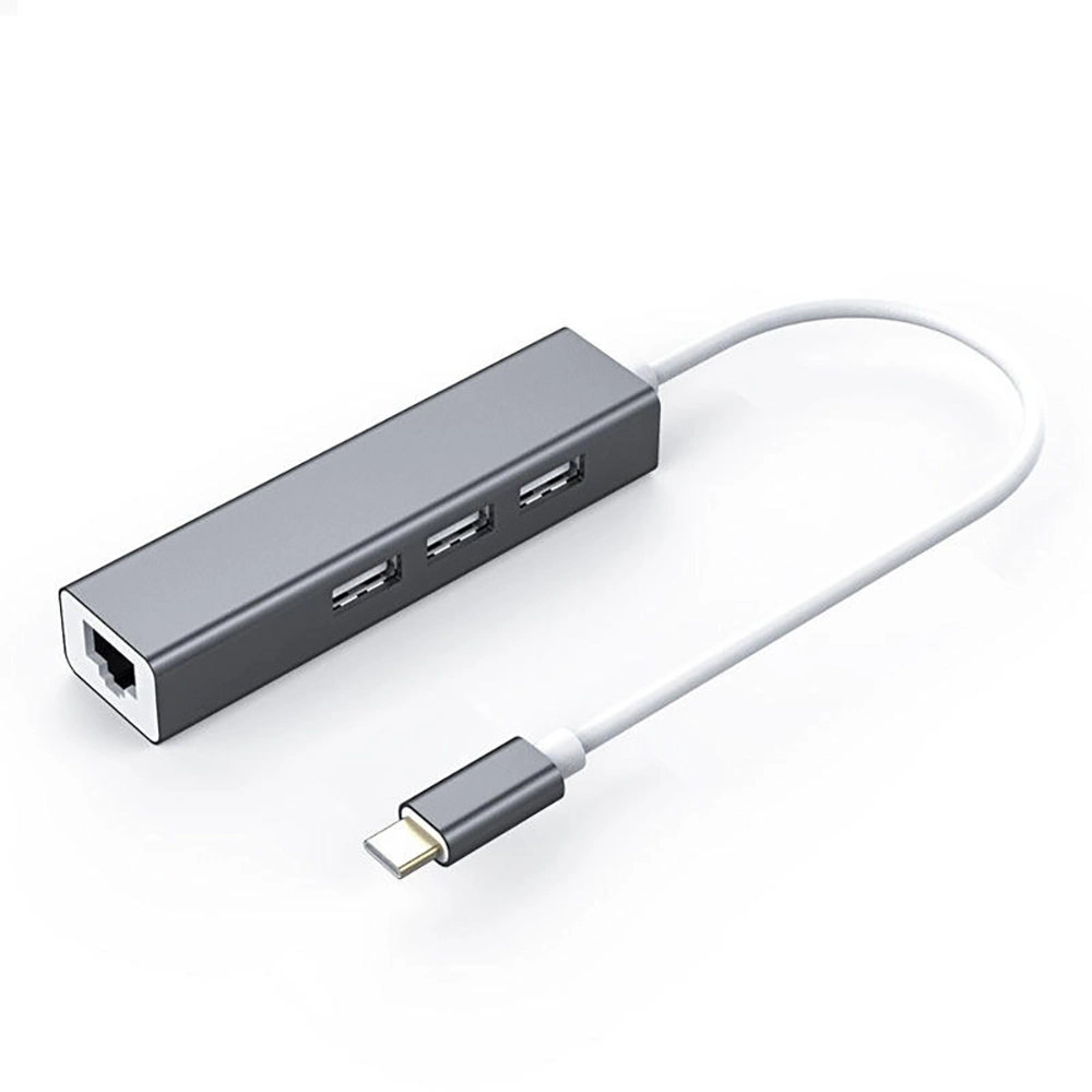 Высокоскоростной концентратор USB C типа C 4 в 1 Концентратор с 2 USB 2.0 RJ45 4-портовым USB-концентратором