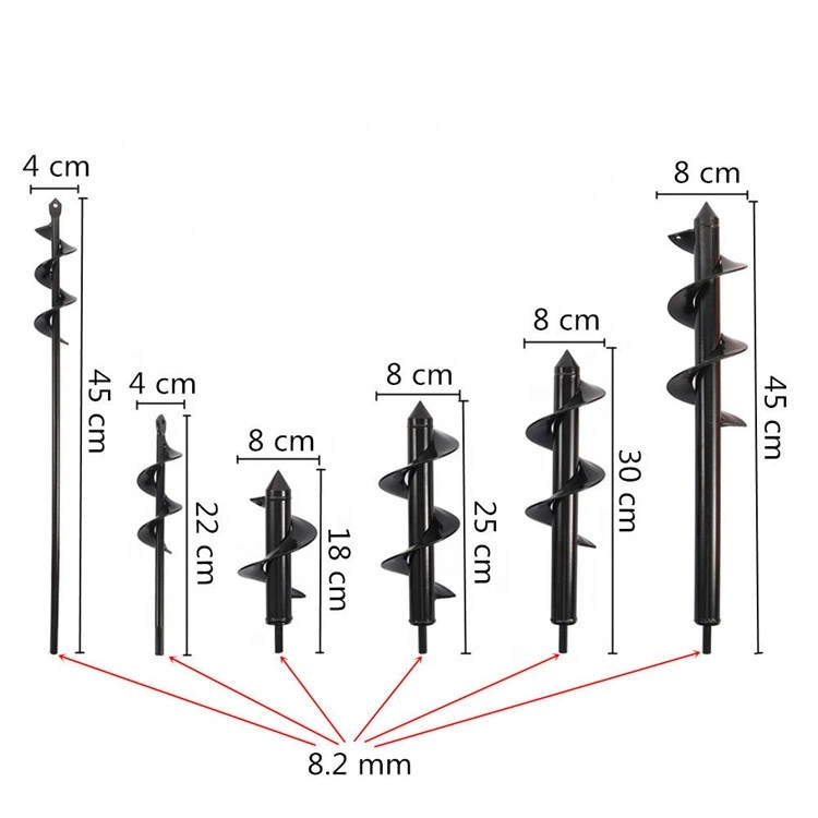 Jardín planta Home Patio exterior excavación Tierra plantación de suelos sueltos Broca espiral sinfín helicoidal herramienta