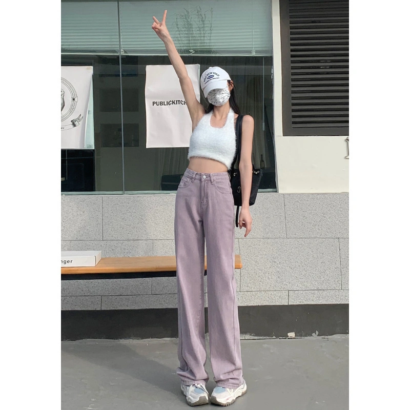 Jeans Women's Spring Autumn New Style Slim High Waist Loose Straight Pants Long Pants