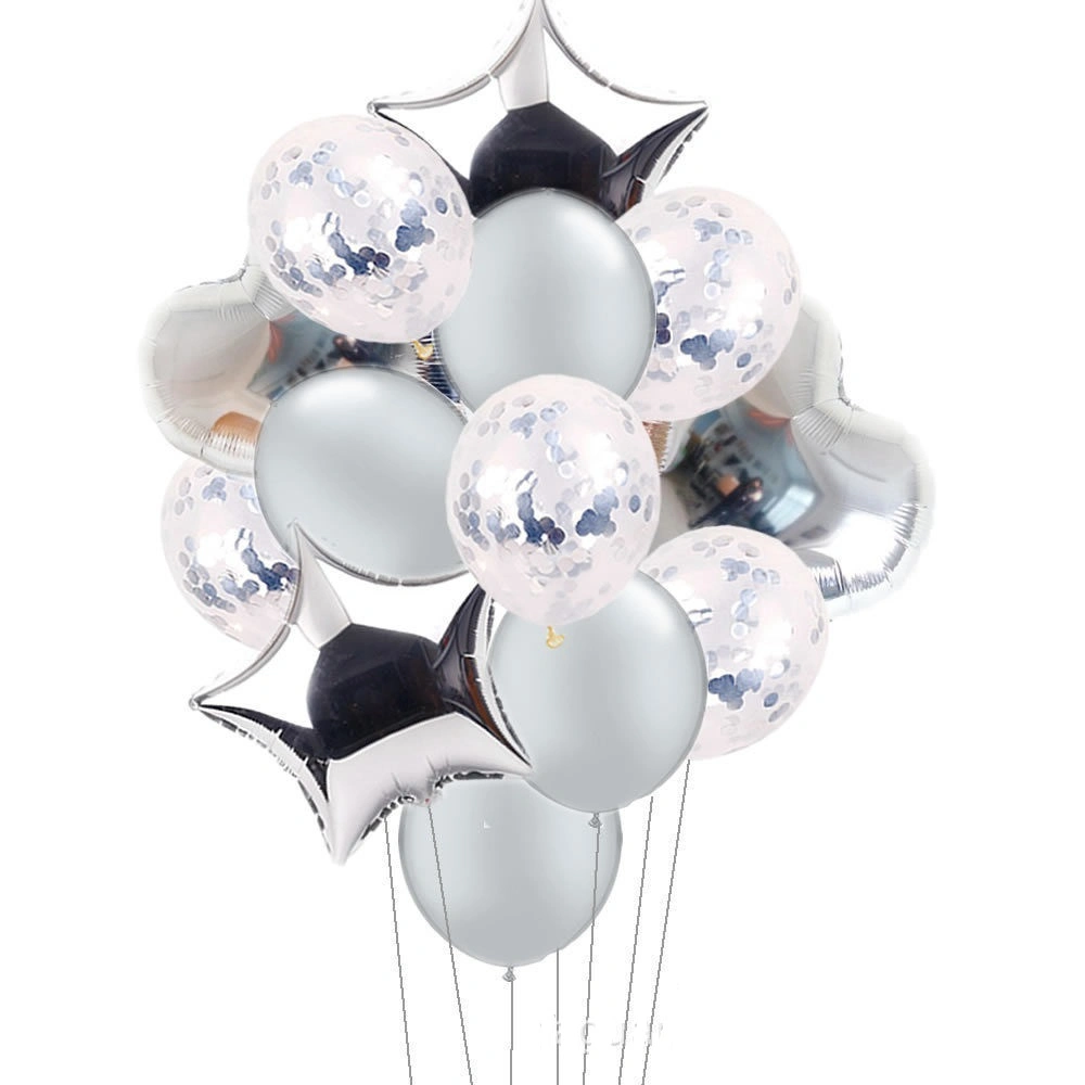 14 peças de látex Confetti Balloons com folha para decorações para festas Wbb14502