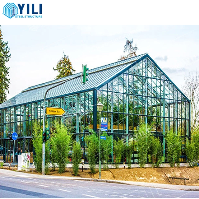 Commercial Galvanized Steel Frame Garden Glass Greenhouse for Vegetables and Fruit