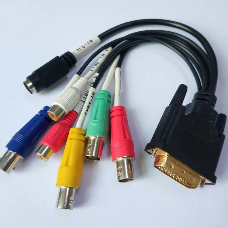 Customized Multifunctional Cable D-SUB dB25pin to DC6.3mm Audio and HD50pin to RCA+dB9 and dB25pin to dB9+Rj12 Data Cable