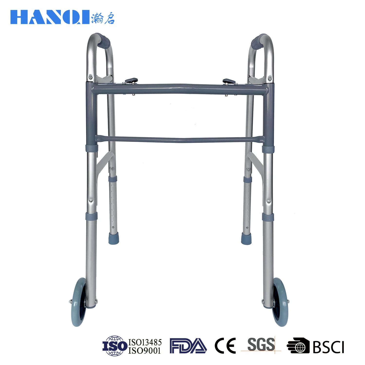 Médico de aluminio Walker para minusválidos paciente Rollator caminador chasis abatible Walker