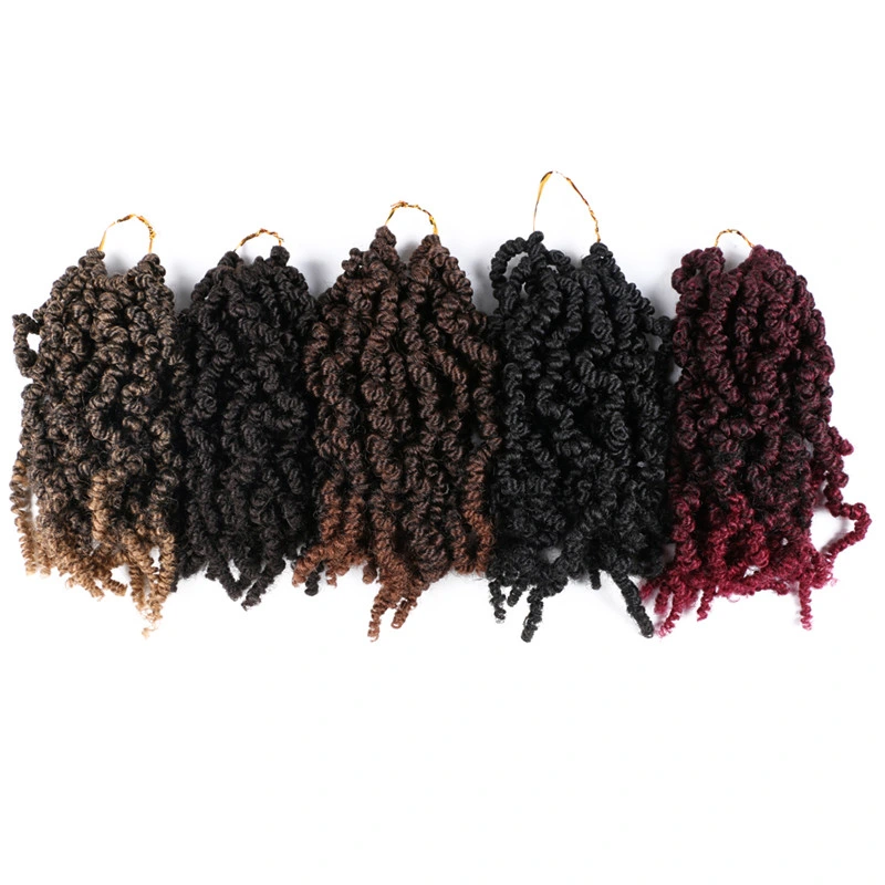 Short Spring Twist Crochet Hair Pretwisted 8" 15roots/Pack Natural Black