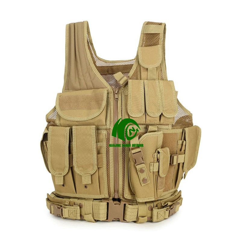 Kango Hot Sale Combat Molle Black Green Tan Tactical Bulletproof Vest with Pouches for Police Army Swat