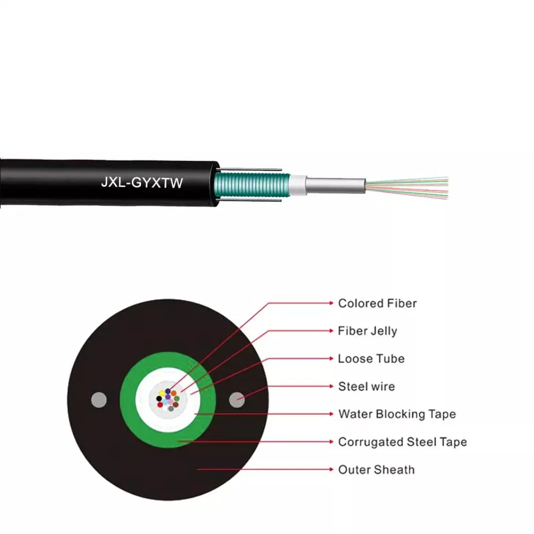 4 8 12 Core GYXTW Fiber Cable Outdoor Single Mode G652D G657A1 G657A2 Aerial Overhead Underground GYXTW/ADSS Fiber Optic Cable