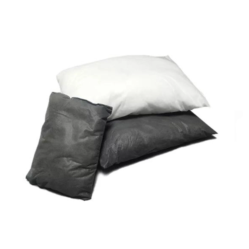 Coussin absorbant 100 % polypropylène pour huile chimique dangereuse noir