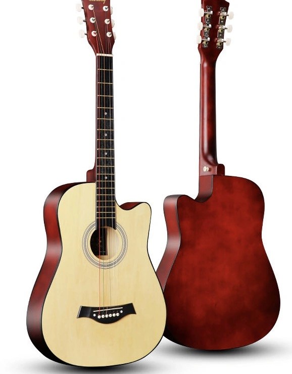 Custom Brand Cheap Cor Basswood Acoustic Guitar Steel String Practice Instrumentos folclóricos