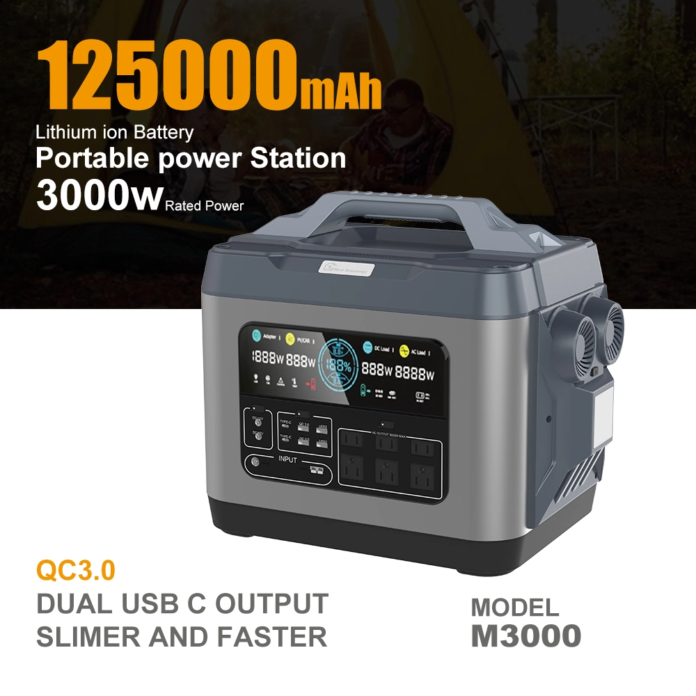 High Power 3000W Tragbares Stromversorgungssystem 2880wh Notstromversorgung Solar Power System für Stromausfall und Camping