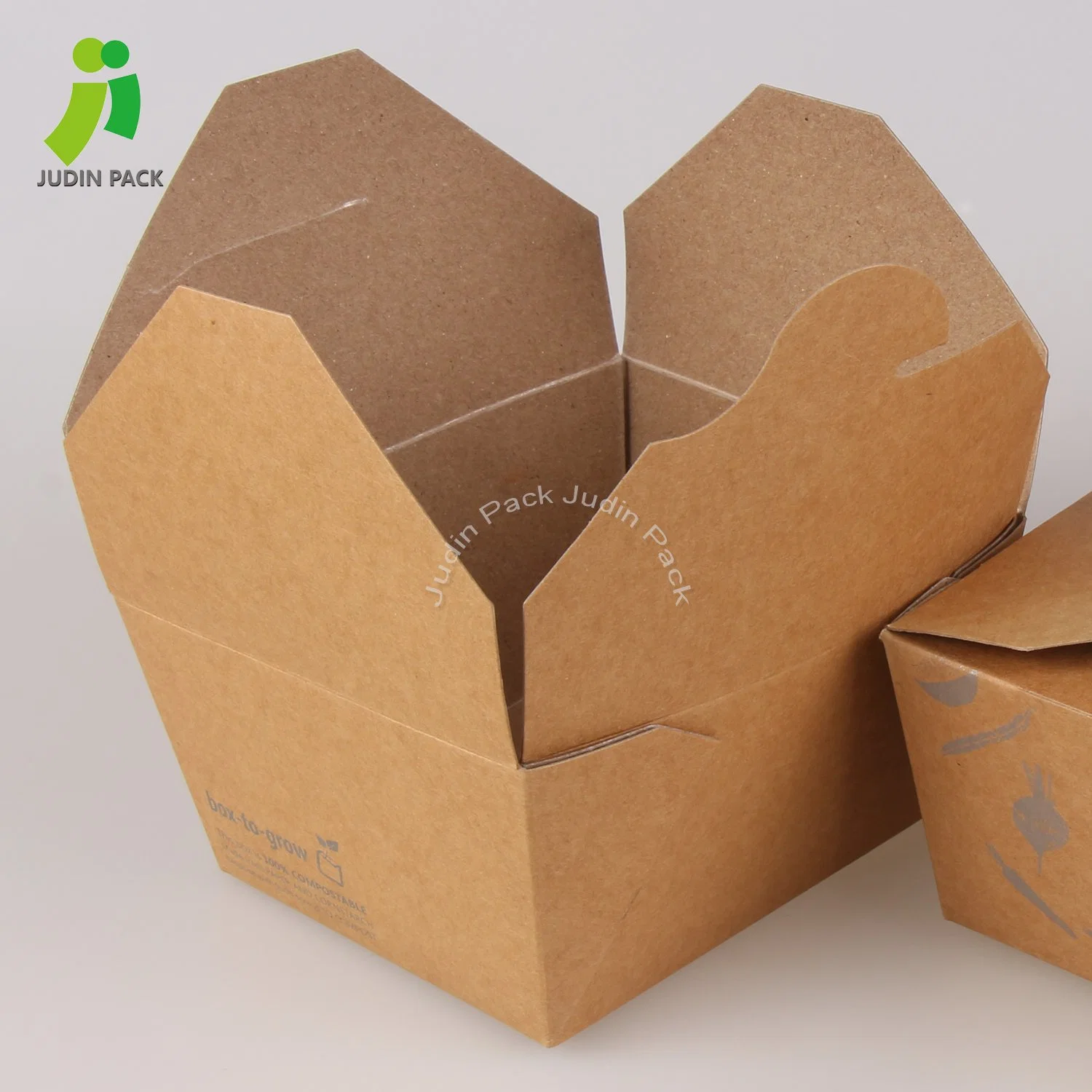 Caja de papel desechable Kraft Caja de comida para llevar