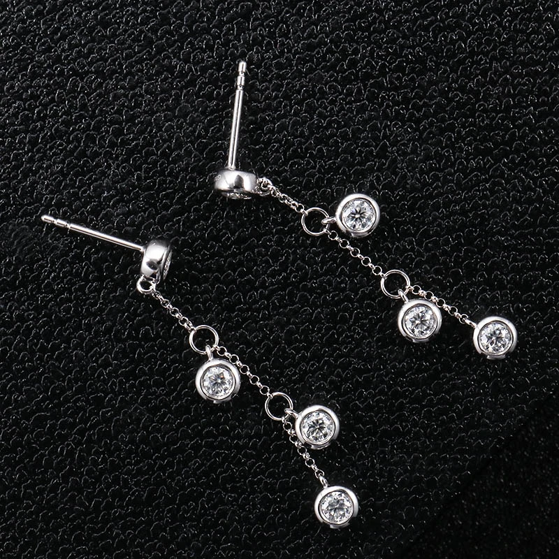 Fashion Jewelry Design White Gold Setting Round Lab Created Diamond Earring
