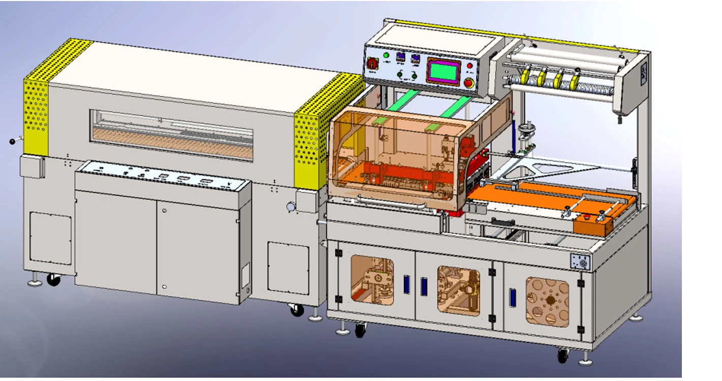 Auto Vertical Shrink Packaging Machine, Shrink Wrap Machine with Heat Tunnel