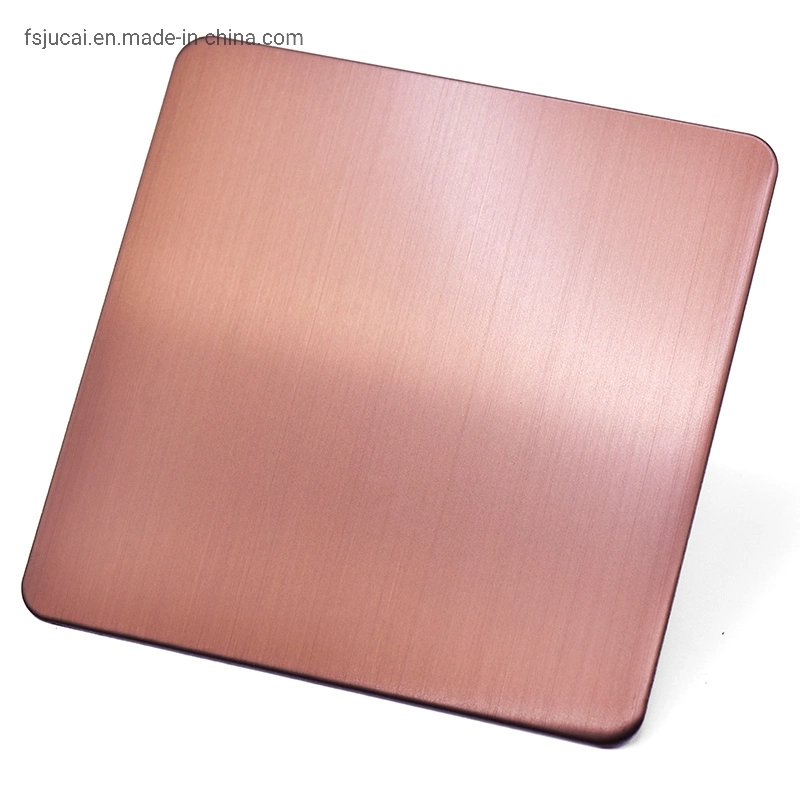 Fashion Gold Color Brush Finish Stainless Steel Sheet Free Samples