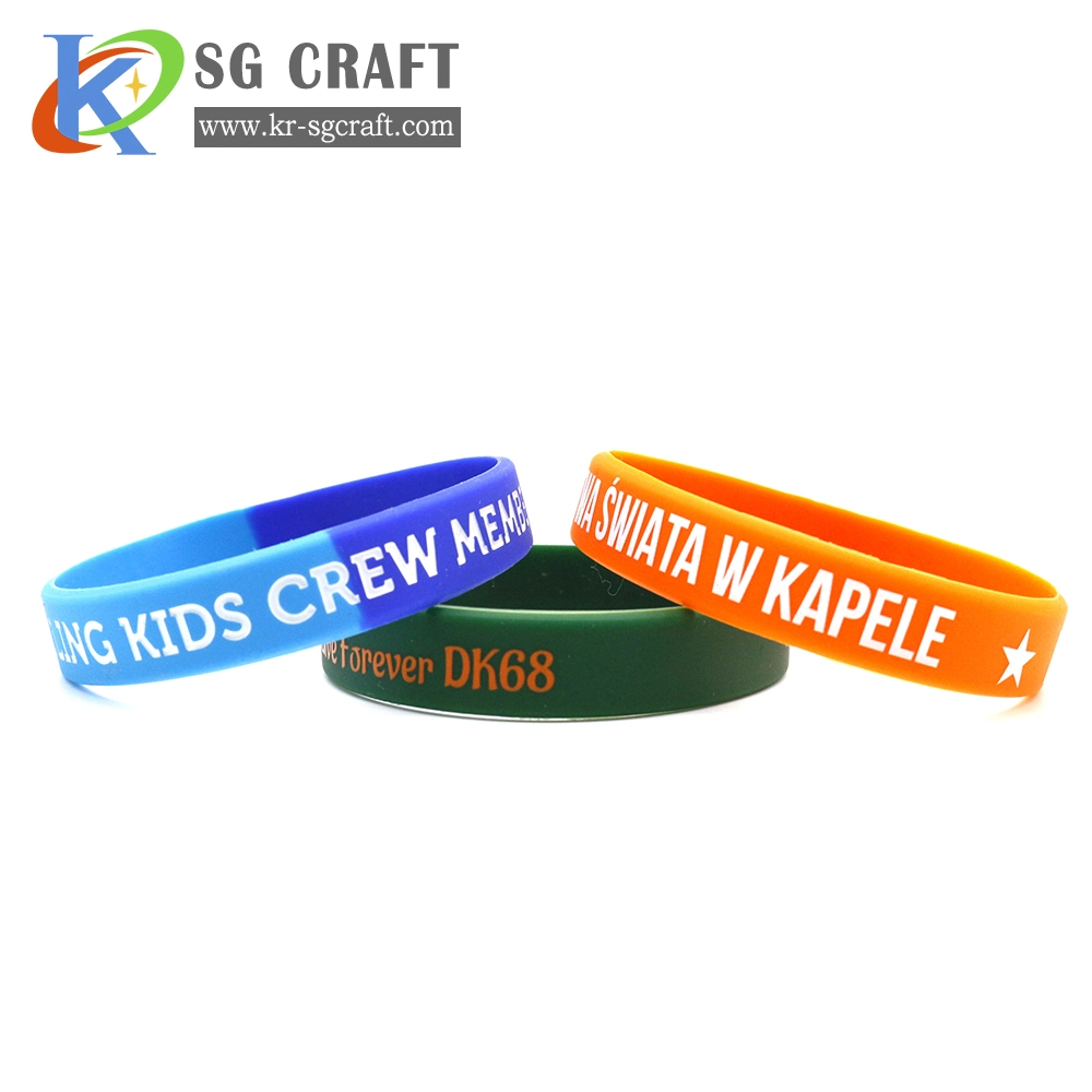 Hot Selling Wholesale/Supplier Craft Gift Rubber Band Decoration Printed Promotional Gift Souvenir Design Colorful Company Activity Silicone Wristband