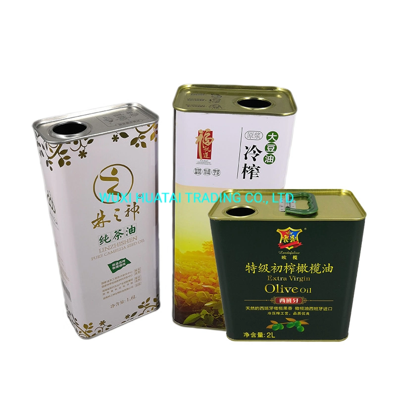 1L Olive Oil Square Food Grade Tin Can 3L Rapeseed Oil Packaging Box