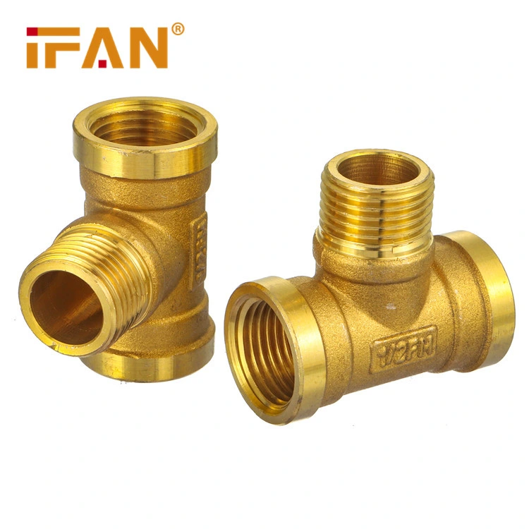 Ifan Customized Brass Fittings Plumbing Tee Tube Brass Water Meter Brass Fittings for Water Meter