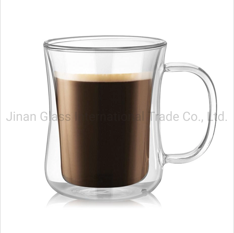 Vidrio de borosilicato de alta taza de café de dos pisos creativos Slim Cup copa de leche